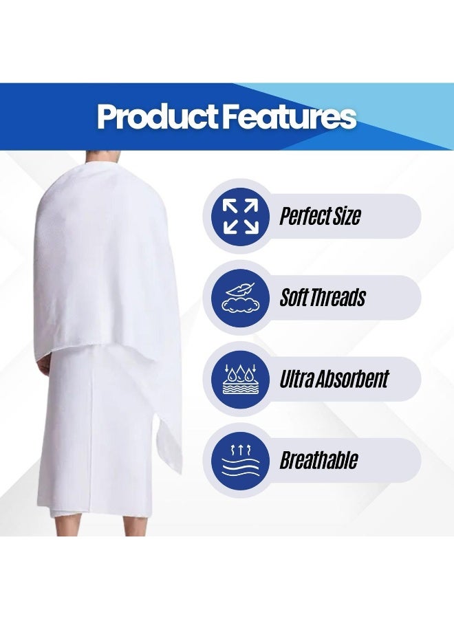 Home Smart Ihram 3pc Set for Adults| Hajj and Umrah Pilgrimage Light weight and Ultra-Soft Sheets,prayer mat and prayer bead Ideal Gift for Hajj pilgrimage - Image 3